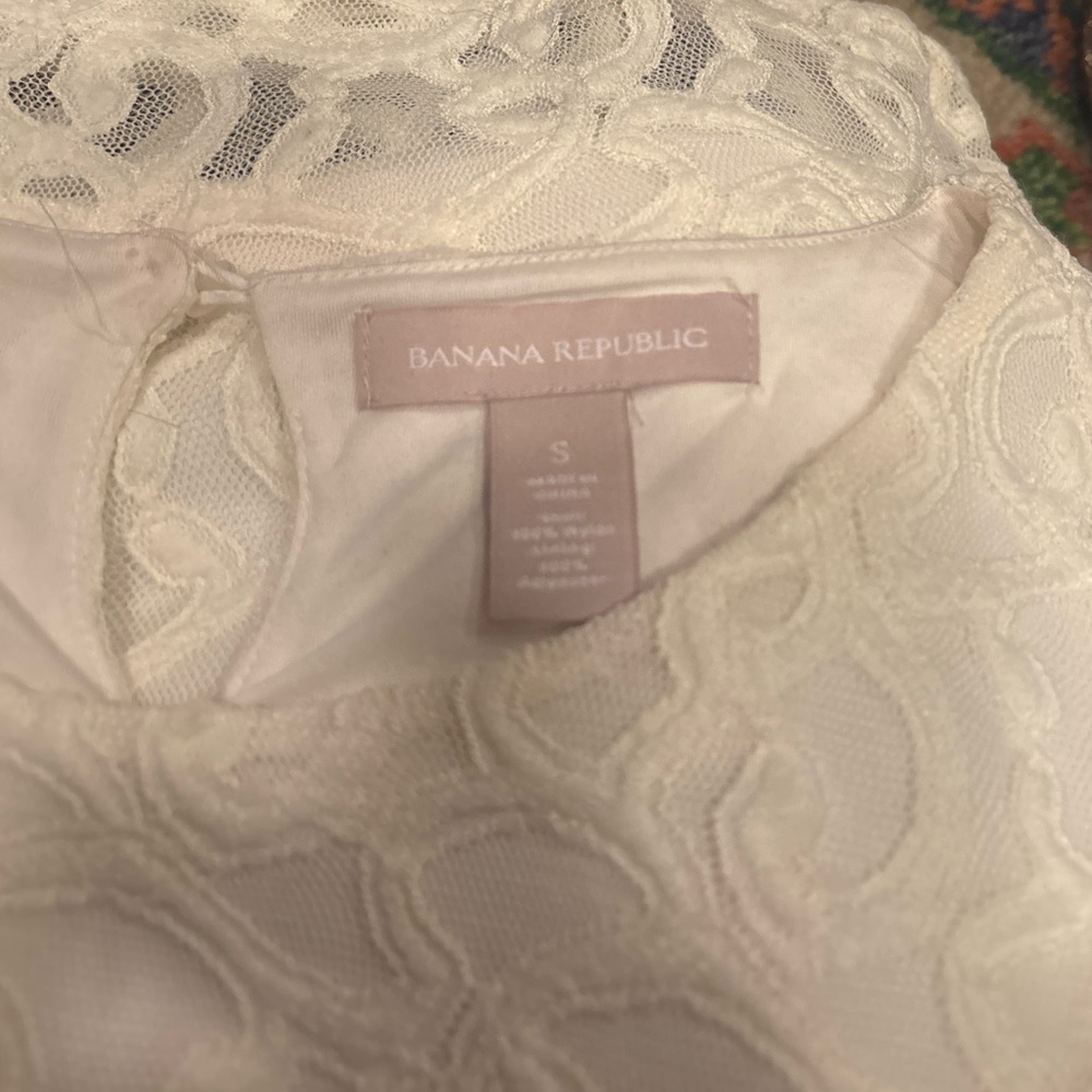 Banana Republic Women’s Small Ivory Lace Sleeveless blouse‎ Elegant - Picture 3 of 4